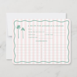 Tarjeta de Receta de Desayuno Nupcial Pretty Pink 
