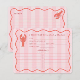 Tarjeta De Receta De Desayuno Nupcial Red Pink Lob
