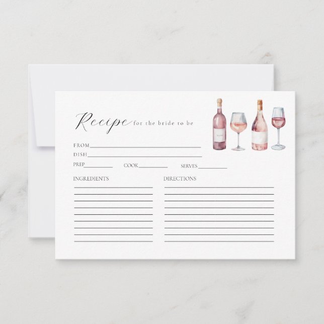 Tarjeta de receta de descarga digital Vino antes d (Anverso)