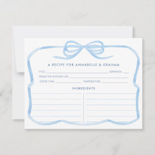 Tarjeta de receta de despedida de soltera con lazo