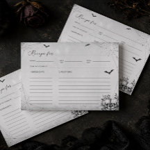 Tarjeta de Receta de Despedida de Soltera de Hallo