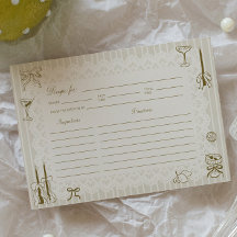 Tarjeta de Receta de Despedida de Soltera Dibujada