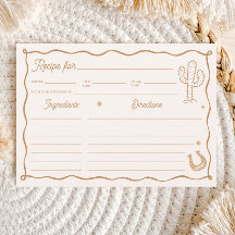 Tarjeta de Receta de Despedida de Soltera Dibujada