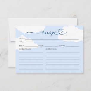 Tarjeta de Receta de Despedida de Soltera en Nube 