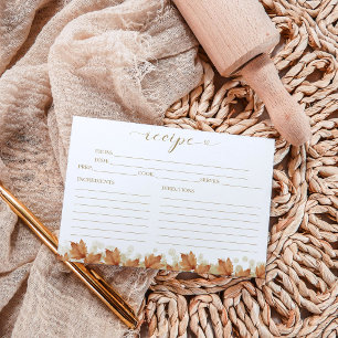 Tarjeta de Receta de Despedida de Soltera Otoño El
