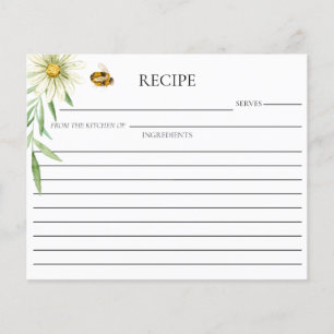 Tarjeta de receta de doble cara para despedida de 