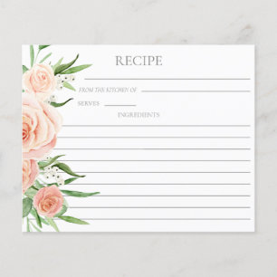 Tarjeta de receta de doble cara para ducha nupcial