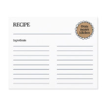 Tarjeta De Receta De Doodle Rústico Editable De La