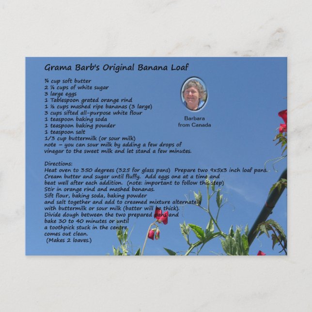 Tarjeta de receta de dos postres (Anverso)