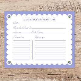 Tarjeta de Receta de Ducha Bridal Elegante Hidrang