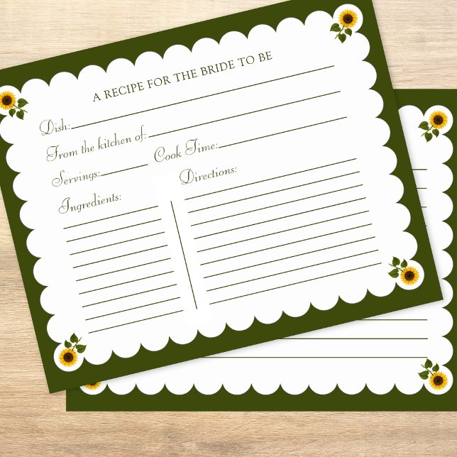 Tarjeta de Receta de Ducha Bridal Elegante Verde G (Subido por el creador)