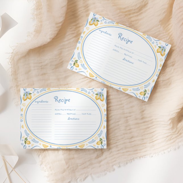 Tarjeta de receta de ducha con flores de limón (Subido por el creador)