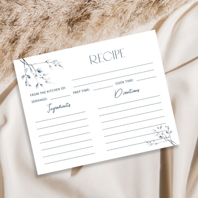 Tarjeta de receta de ducha de agua dulce azul flor (Subido por el creador)