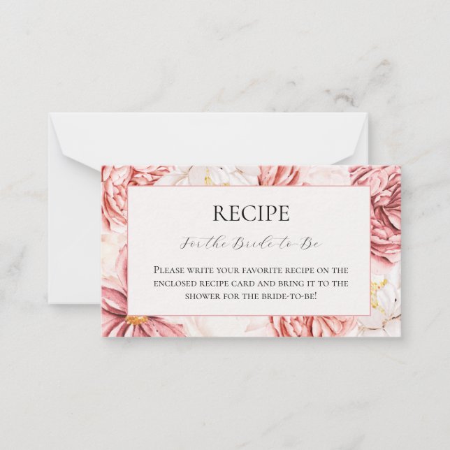 Tarjeta de receta de ducha de Fiesta de té de jard (Anverso)