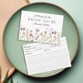 Tarjeta de receta de ducha de flores silvestres ac