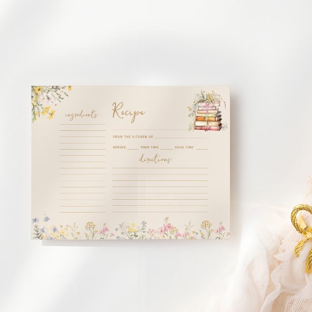 Tarjeta de receta de ducha de flores silvestres pa (Subido por el creador)