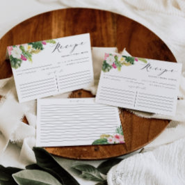 Tarjeta de receta de ducha de flores tropicales ac