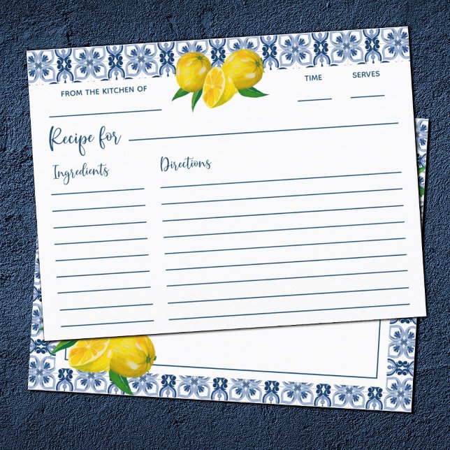Tarjeta de receta de ducha de leche azul limón ita (Subido por el creador)