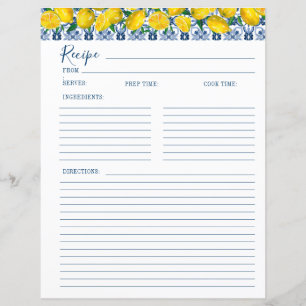 Tarjeta de receta de ducha de leche italiana con a