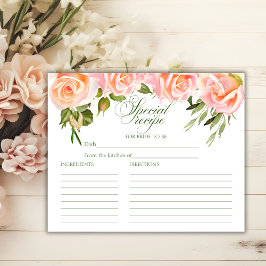 Tarjeta de receta de ducha de moda para Rosas de a