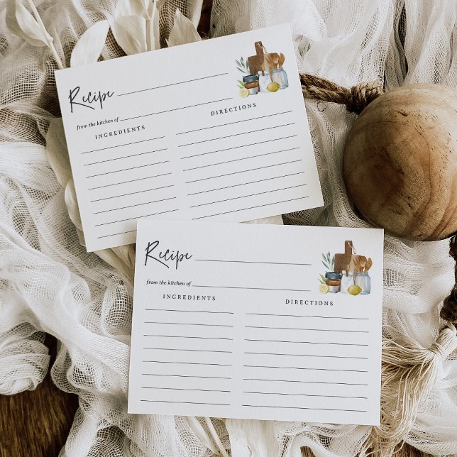 Tarjeta de receta de ducha de novia acuarela Kitch (Subido por el creador)