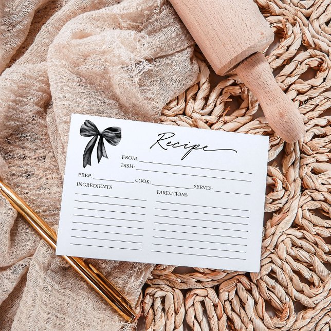 Tarjeta de receta de ducha de novia Black Bow (Subido por el creador)