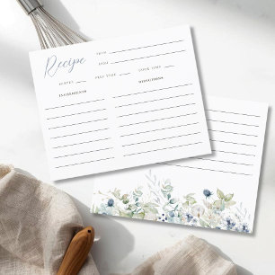 Tarjeta de receta de ducha de novia botánica de in