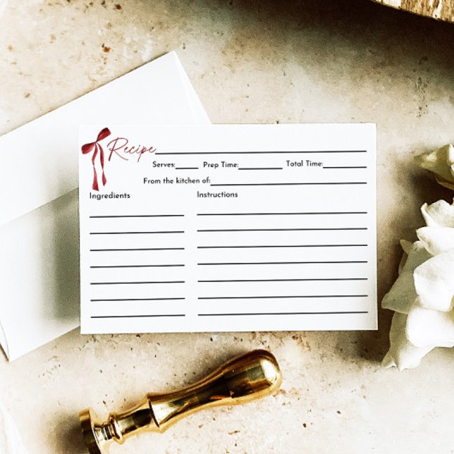 Tarjeta de receta de ducha de novia Bow Bridal par (Subido por el creador)