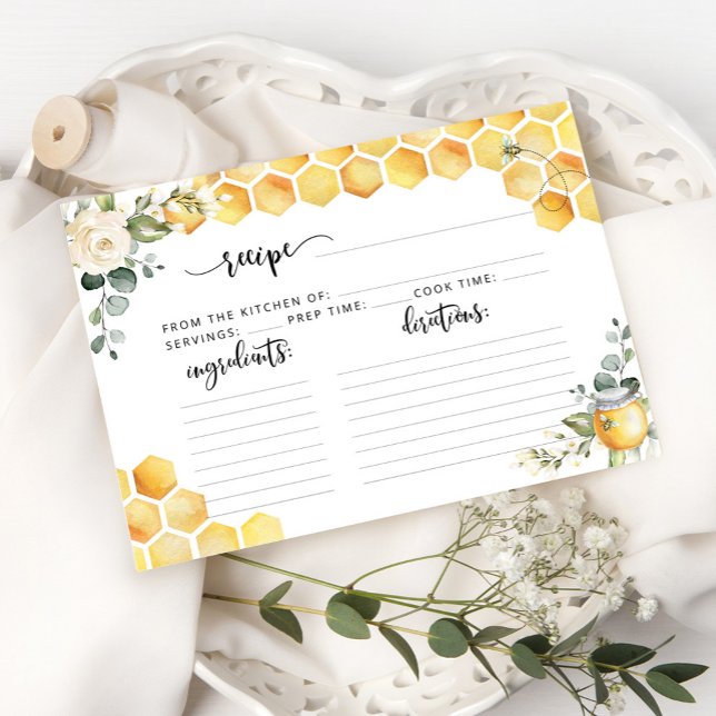 Tarjeta de receta de ducha de novia con abejas col (Subido por el creador)