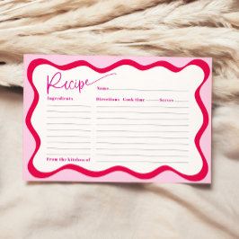 Tarjeta de receta de ducha de novia con borde de o