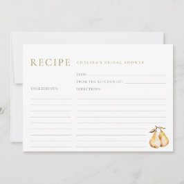 Tarjeta de receta de ducha de novia con color de a