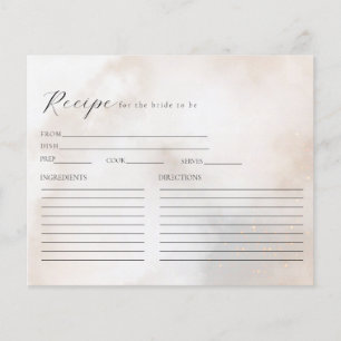 Tarjeta de receta de ducha de novia con crema de c