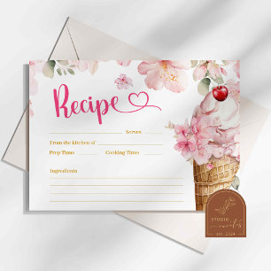 Tarjeta de receta de ducha de novia con crema de h