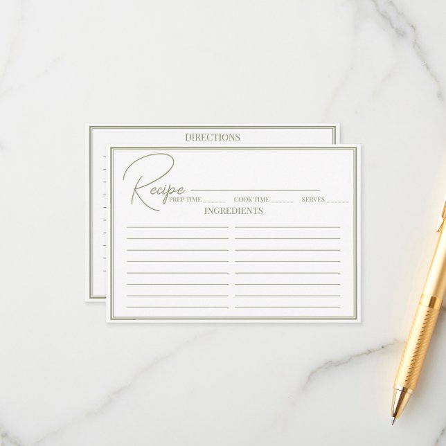 Tarjeta de receta de ducha de novia con guión mini (Anverso/Reverso In Situ)