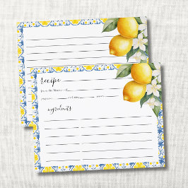 Tarjeta de receta de ducha de novia con limón medi