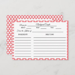 Tarjeta de receta de ducha de novia con punto de p