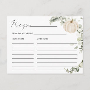 Tarjeta de receta de ducha de novia de calabaza pa