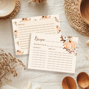 Tarjeta de receta de ducha de novia de calabaza pa