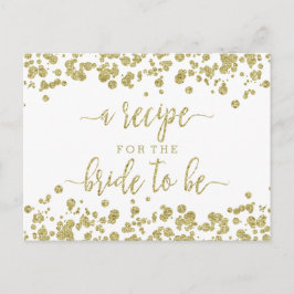 Tarjeta de receta de ducha de novia de confetti bl