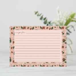 Tarjeta de receta de ducha de novia de fresas de v