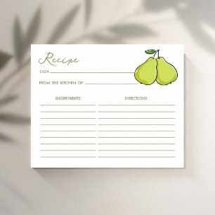 Tarjeta de receta de ducha de novia de pera de par
