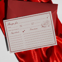 Tarjeta de receta de ducha de novia de San Valentí