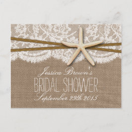 Tarjeta de receta de ducha de novia de Starfish Be