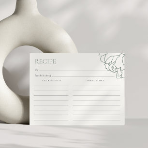 Tarjeta de receta de ducha de novia del jardín de
