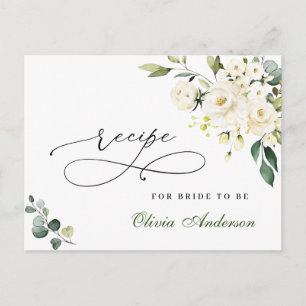 Tarjeta de receta de ducha de novia Eucalyptus Whi