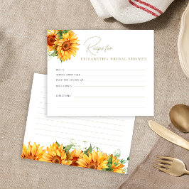Tarjeta de receta de ducha de novia floral con pre