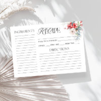 Tarjeta de receta de ducha de novia floral de invi