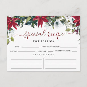 Tarjeta de receta de ducha de novia floral de invi