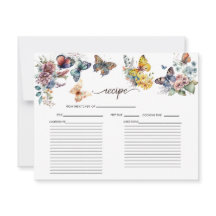 Tarjeta de Receta de Ducha de Novia Floral Maripos