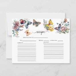 Tarjeta de Receta de Ducha de Novia Floral Maripos
